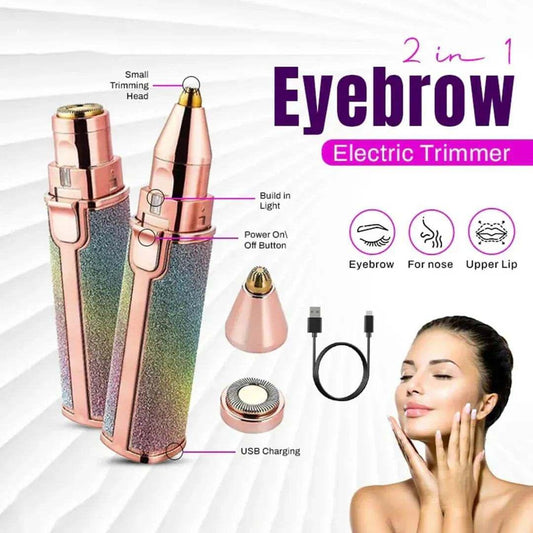 2-in-1 Eyebrow Trimmer & Facial Hair Remover Body Groomer - Dewan Mart