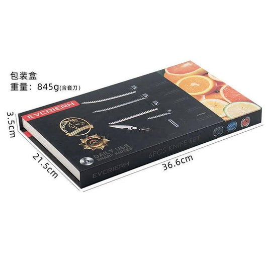 6 Pcs Wave Pattern Sharp Chef's Knife Set - Dewan Mart