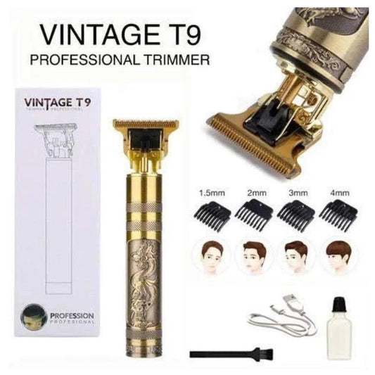  Vintage T9 Hair Trimmer Electric USB Charging Beard Trimmer